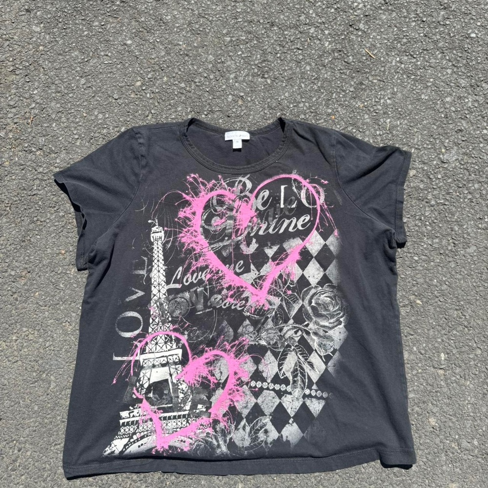 Fashion Bug Black and Pink Graphic Tank Top